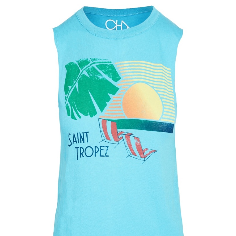 Chaser Blue Graphic St Tropez Tank XS